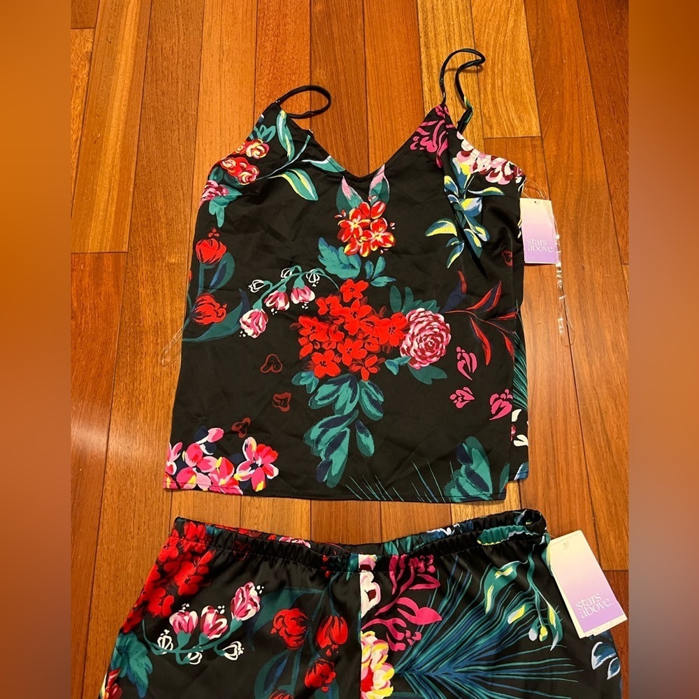 Stars Above Women's Floral Print Satin Pajama Cami za. - Picture 13 of 14
